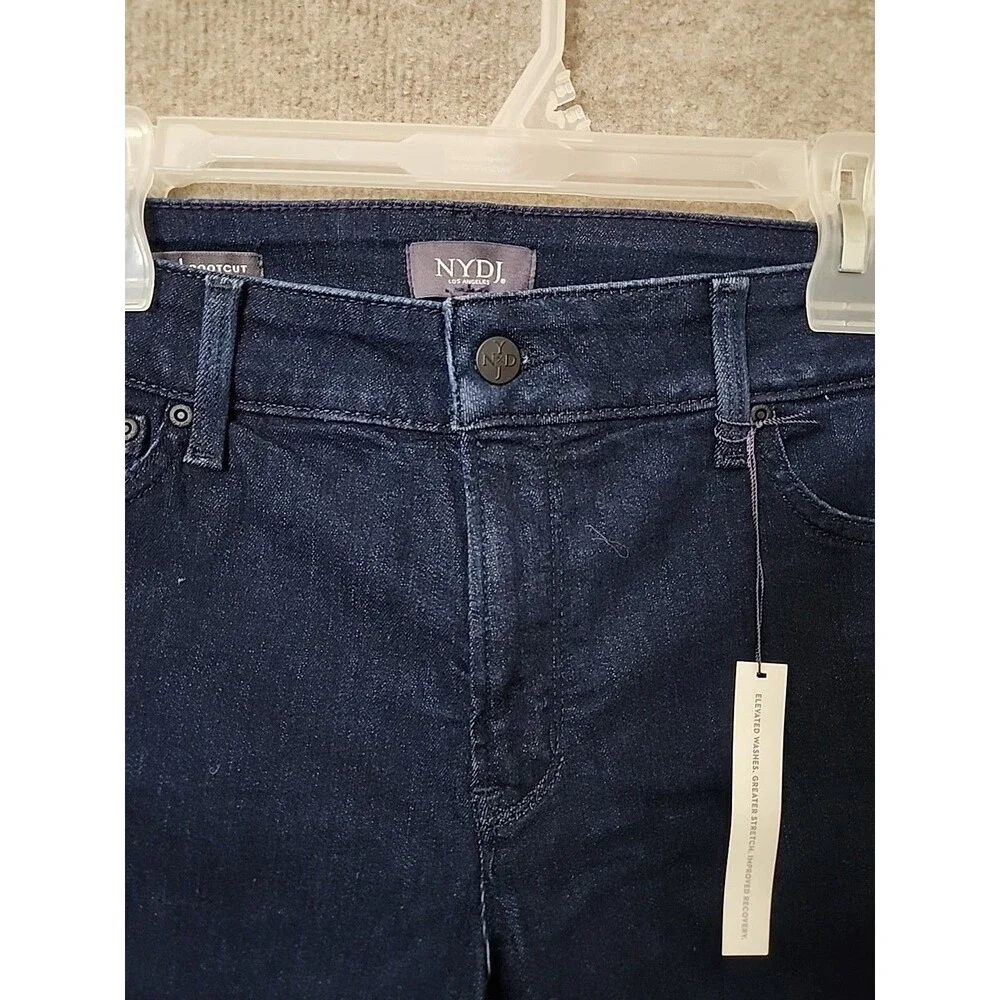 NYDJ Barbara Bootcut Jeans Womens 14 Blue Dark Wash Lift Tuck Slimming NEW_4